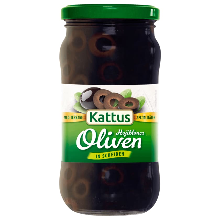 Kattus Schwarze Oliven in Scheiben 170g